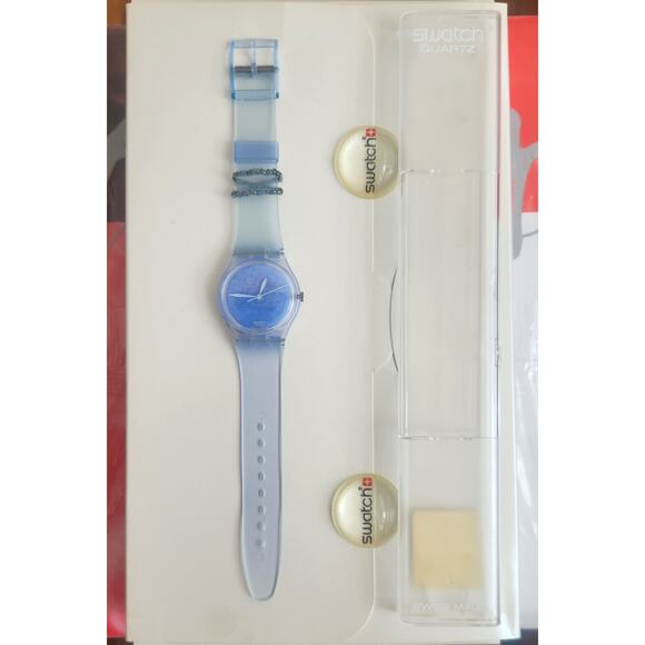 Swatch watch LA BANANE BLEUE GN192P 2000 Luxury Collection Vendôme NOS - Picture 2 of 12